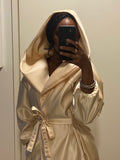 Hooded Satin Lounge Coat
